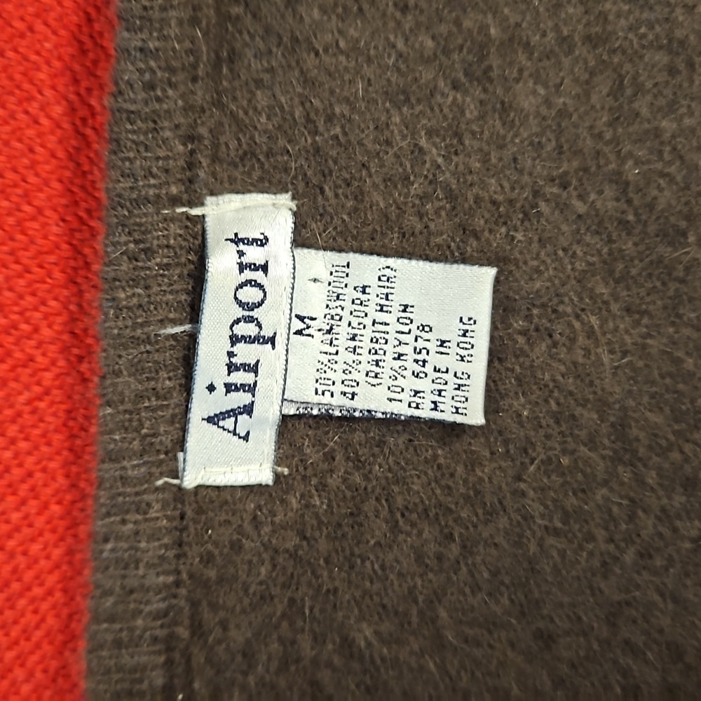 AIRPORT Brown long sleeve button down beaded embellished Angora lambswool M EUC - Picture 4 of 11